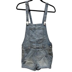 Old Navy Blue Denim Overalls Shorts Women’s Medium